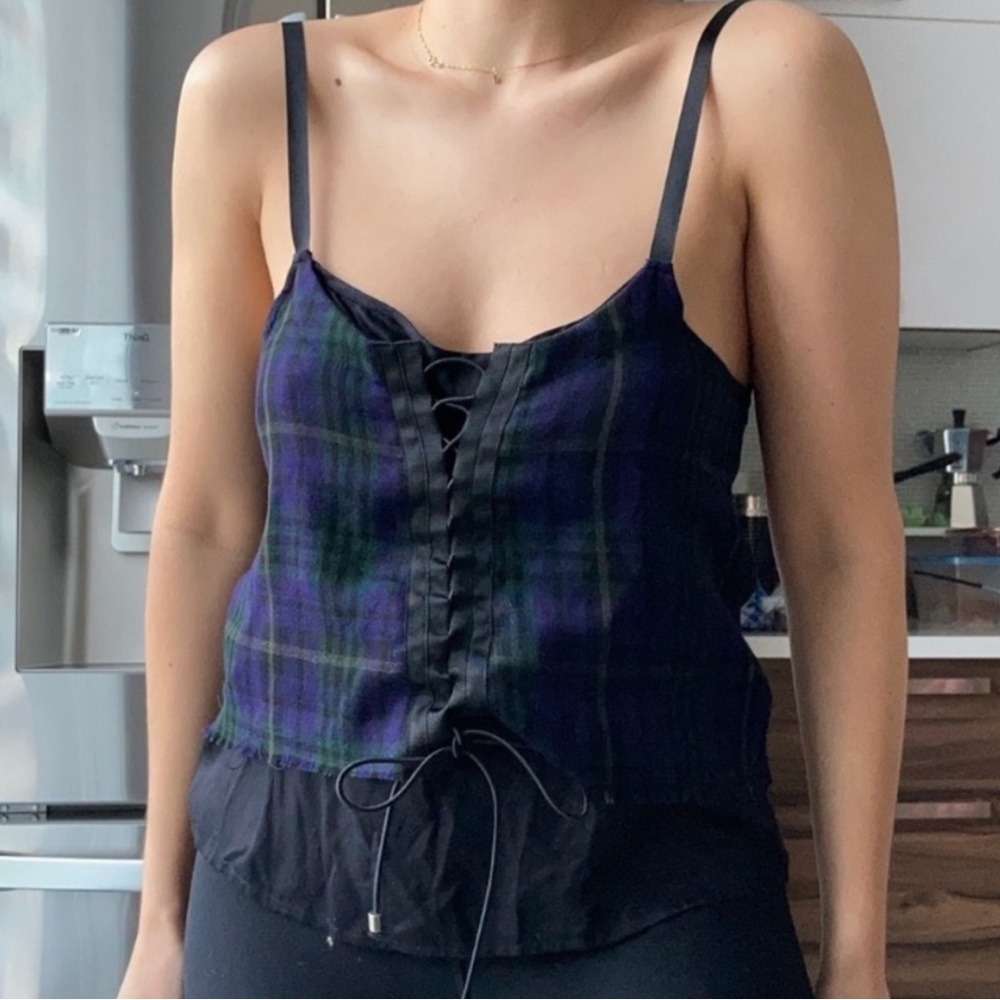 Diesel plaid checkered tank top
